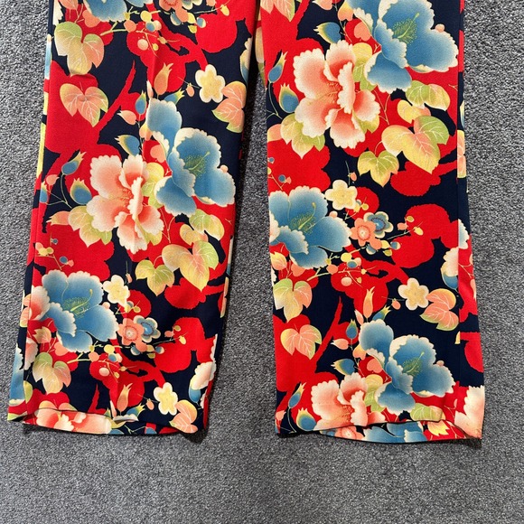 Ann Taylor Loft Cropped Trouser Pants Women 00P Floral Hi Rise Wide Leg Culottes - Picture 4 of 13